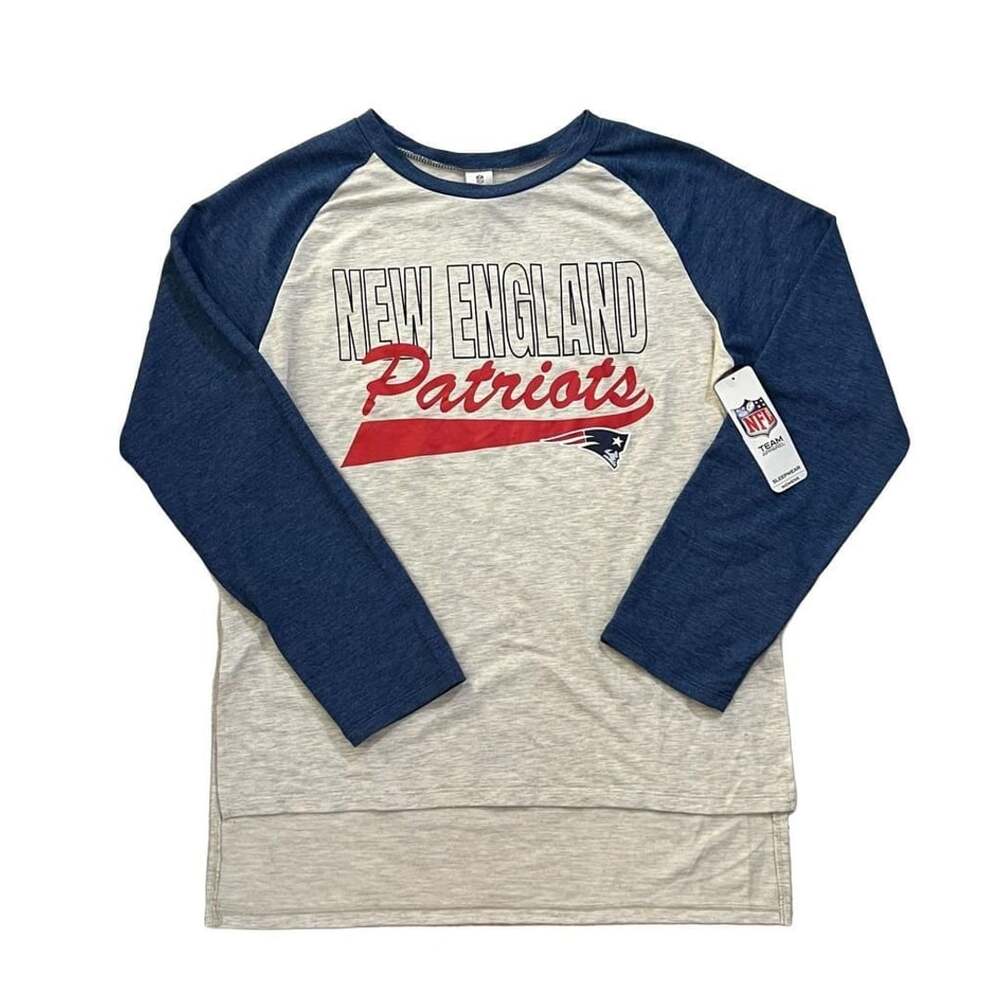 NFL New England Patriots Layline Ladies LS Raglan Top Sleepwear XL